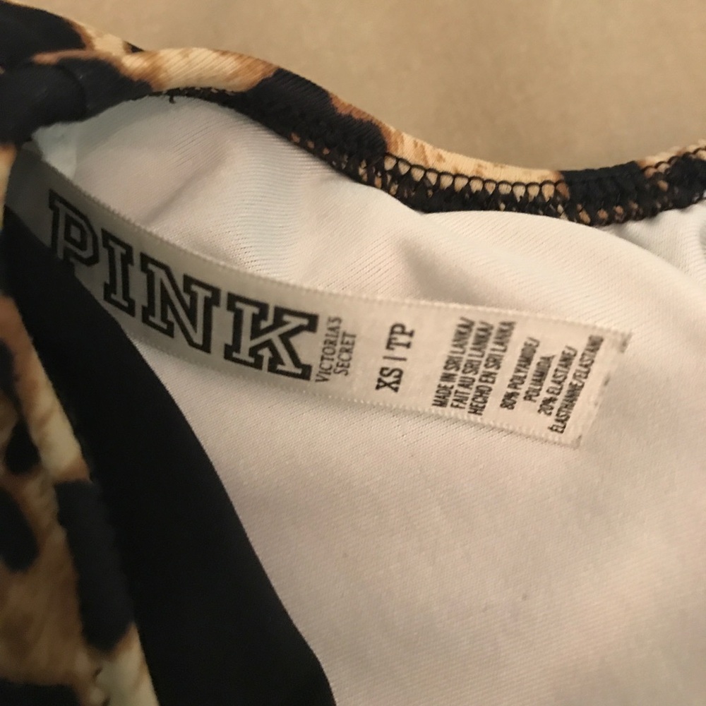 Victoria’s Secret PINK tan brown black leopard print ruffle bikini top - Picture 5 of 5